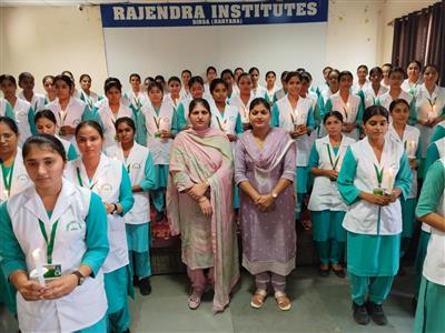 अंतरराष्ट्रीय नर्सिंग दिवस पर राजेंद्रा स्कूल ऑफ नर्सिंग में हुआ कार्यक्रम