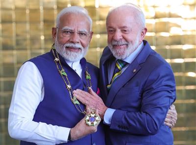 ब्राजील ने प्रधानमंत्री मोदी को प्रदान किया अपना सर्वोच्च सम्मान
