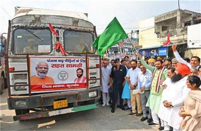 बाढ़ संकट में पंजाब के साथ खड़ा हरियाणा, कुरुक्षेत्र से CM सैनी ने 21 ट्रकों में राहत सामग्री की रवाना