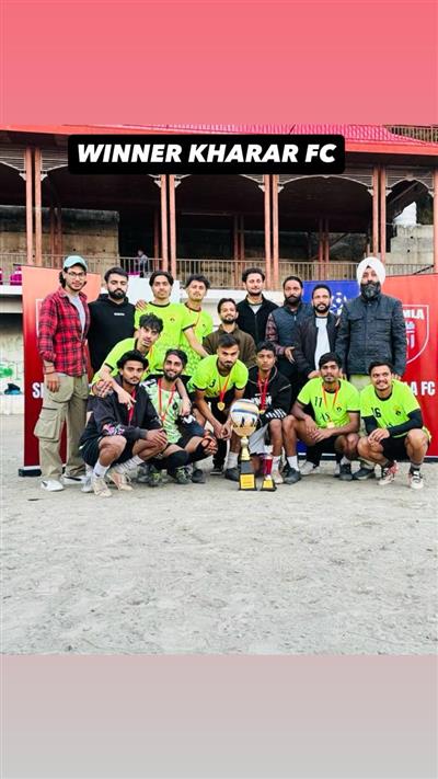 ਸੰਜੋਲੀ (ਸ਼ਿਮਲਾ) ਫੁਟਬਾਲ ਕਲੱਬ ਵੱਲੋਂ ਕਰਵਾਏ ਗਏ ਫੁਟਬਾਲ ਦੇ ਟੂਰਨਾਮੈਂਟ ਵਿੱਚ ਖਾਲਸਾ ਫੁਟਬਾਲ ਕਲੱਬ ਖਰੜ ਵੱਲੋਂ ਨੰਬਰ ਵਨ ਤੇ ਕੇ ਆ ਕੇ ਜਿੱਤਿਆ ਟੂਰਨਾਮੈਂਟ