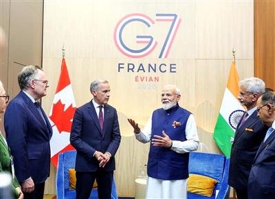 G7 समिट में कनाडा के पीएम मार्क कार्नी से म‍िले पीएम मोदी, G-20 से पहले एफटीए पूरा करने पर हुई चर्चा