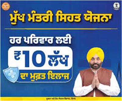 6 ਮਹੀਨਿਆਂ ਵਿੱਚ ‘ਮੁੱਖ ਮੰਤਰੀ ਸਿਹਤ ਯੋਜਨਾ’ ਤਹਿਤ 2.42 ਲੱਖ ਤੋਂ ਵੱਧ ਮਰੀਜ਼ਾਂ ਨੂੰ 852 ਕਰੋੜ ਰੁਪਏ ਦੇ 4.79 ਲੱਖ ਕੈਸ਼ਲੈੱਸ ਇਲਾਜ ਮੁਹੱਈਆ ਕਰਵਾਏ