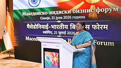 राष्ट्रपति मुर्मु ने भारत-उत्तर मैसिडोनिया व्यापार मंच को किया संबोधित, निवेश और प्रौद्योगिकी साझेदारी बढ़ाने पर दिया जोर