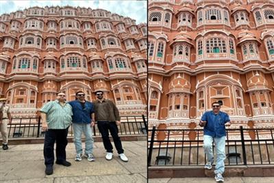 'बंटवारा 1947' के प्रमोशन के लिए जयपुर पहुंचे सनी देओल, करण देओल और डायरेक्टर राजकुमार संतोषी