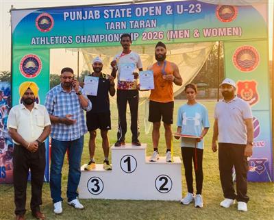 ਪੰਜਾਬ ਸੀਨੀਅਰ ਸਟੇਟ ਐਥਲੈਟਿਕ ਚੈਂਪੀਅਨਸ਼ਿਪ ਵਿੱਚ ਅਭਿਜੀਤ ਸਿੰਘ ਨੇ ਜਿੱਤਿਆ ਕਾਂਸੀ ਤਮਗਾ
